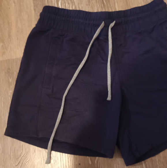 Spalding Navy Casual Drawstring Pockets Relax Fit Hipster sweatpants shorts S/P - Picture 12 of 12